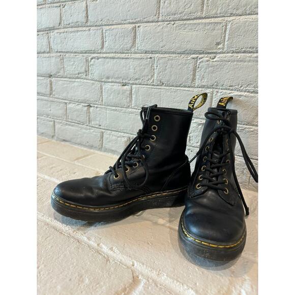 Dr. Martens Zavala Combat Boot Leather Black - Picture 2 of 8